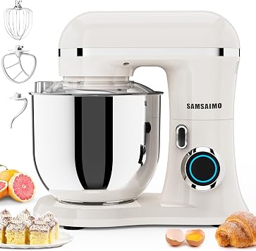 Stand Mixer, 6.5QT Tilt-Head Electric Kitchen Mixer 660W, 10-Speed Household food mixer with 304 Stainless Steel Bowl, Bread Cake Mixer include Dishwasher Safe Dough Hook, Beater and Whisk