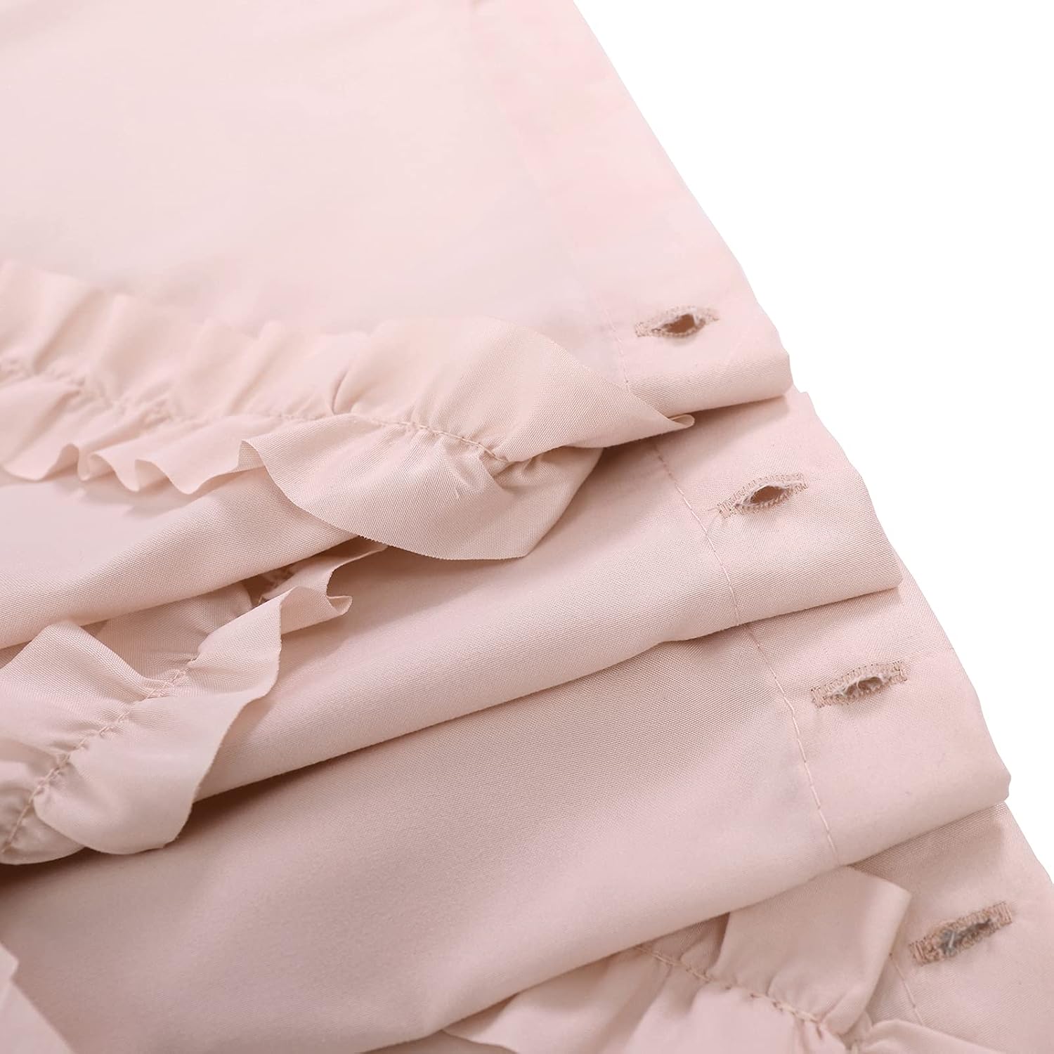 Blush Ruffle Diamond Fabric Shower Curtain for Bathroom | Farmhouse Rustic Style 72’’x72’’