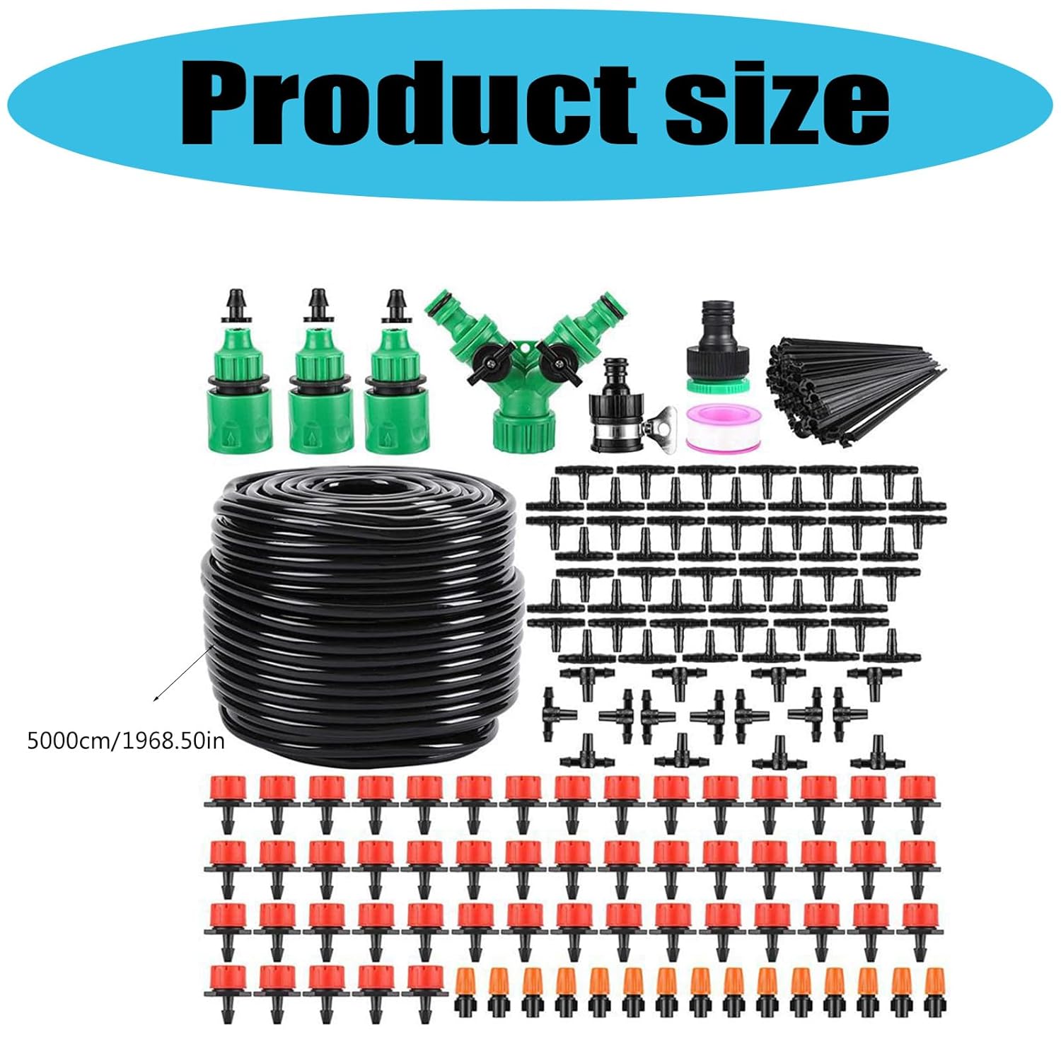 50M Drip Irrigation Automatic Plant Watering Set With Adjustable Dripper Hose Outdoor Garden Misting Tool Flexible Garden Hose Connector