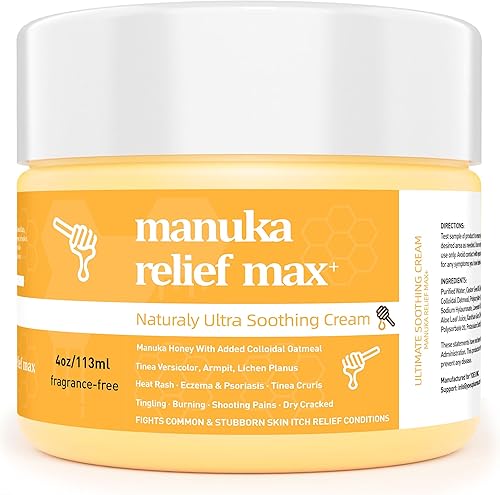 Crema calmante para eccema de miel de Manuka, manos orgánicas, alivio del eccema corporal, ungüento natural para psoriasis, tiña de pies de mano,
