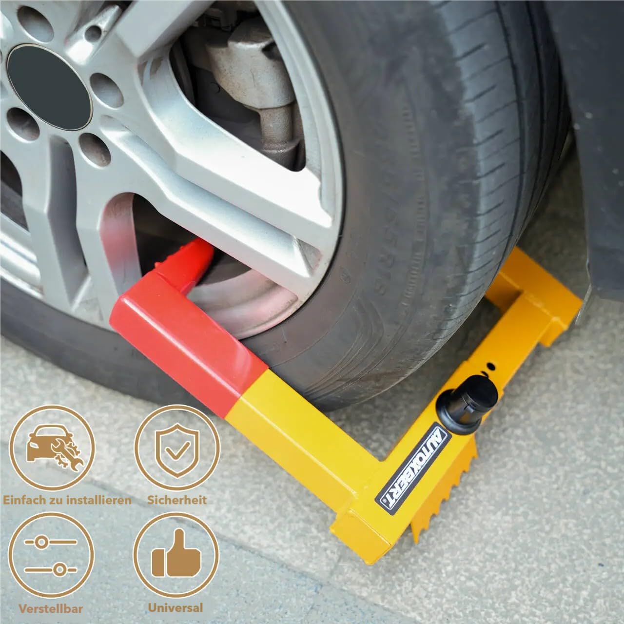 2 Radkrallen Parkkralle (Reifen von 7 bis 12 Zoll Breite) – Sägesichere Diebstahlsicherung für Auto, Wohnmobil, Anhänger & Motorrad mit PVC-Schutz + 4 Schlüssel