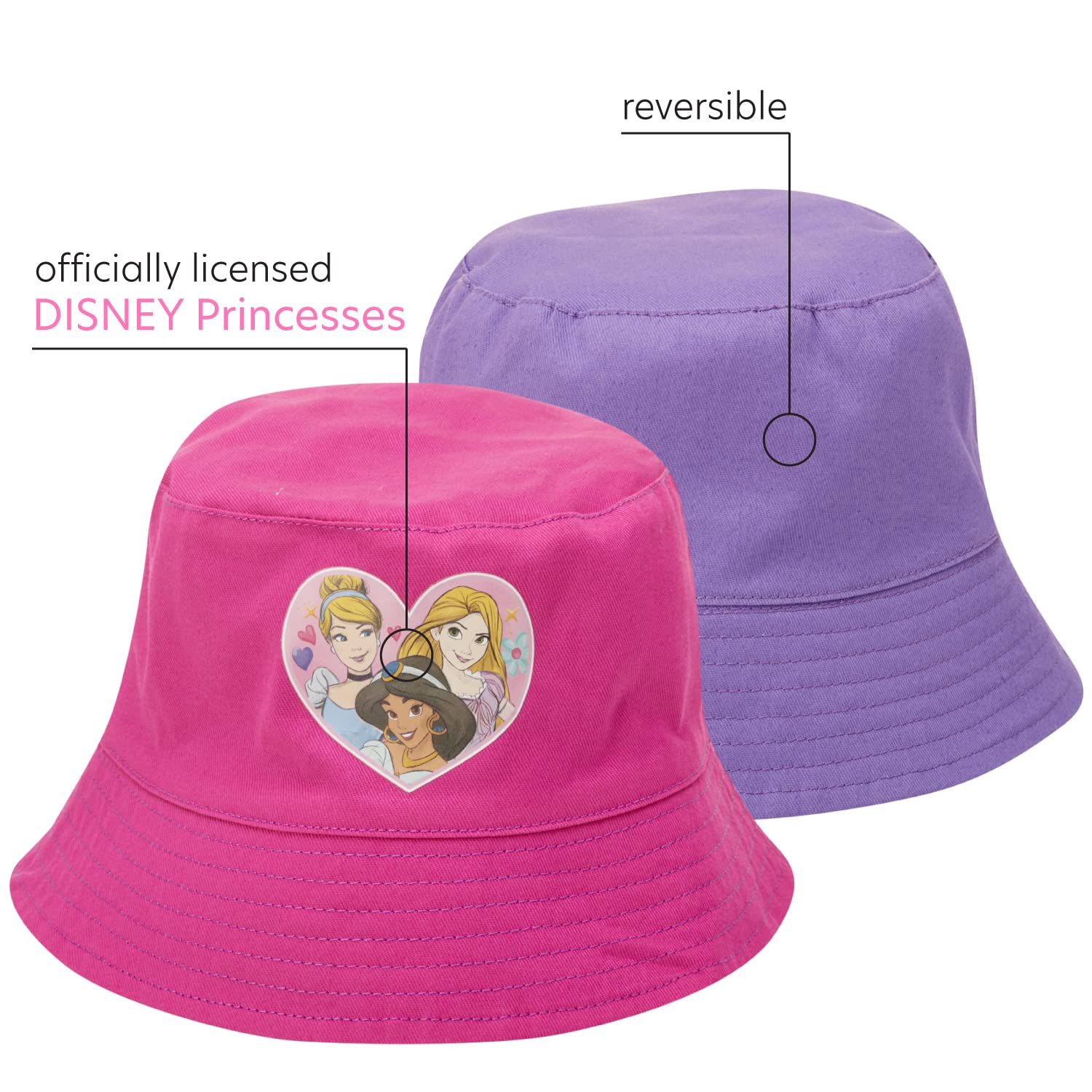 Disney Czapka dziecięca Myszka Minnie, dwustronna czapka przeciwsłoneczna z szerokim rondem dla dziewczynek