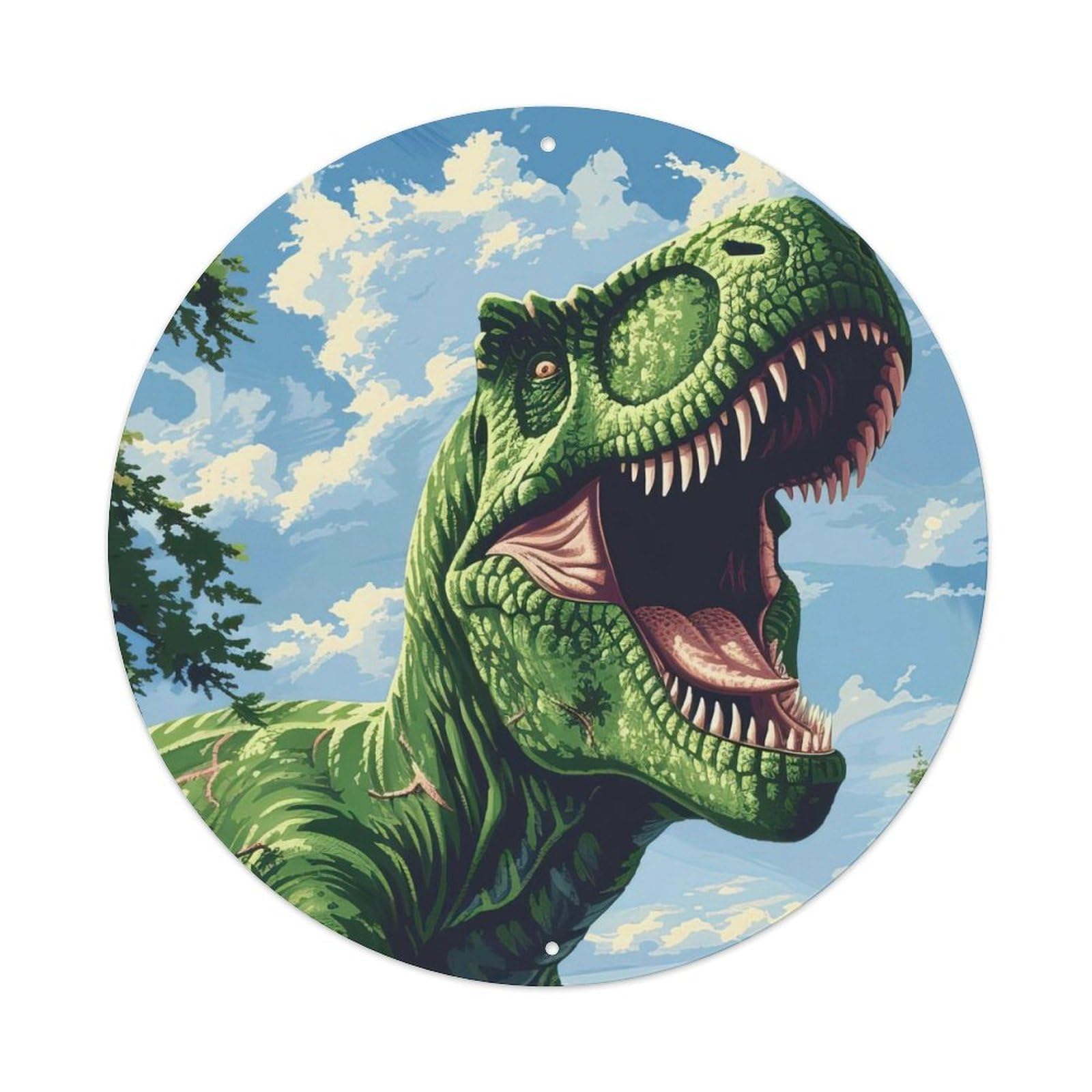 Animal Tyrannosaurus Rex with Its Mouth Wide Open Prehistoric Dinosaurs Metal Tin Sign