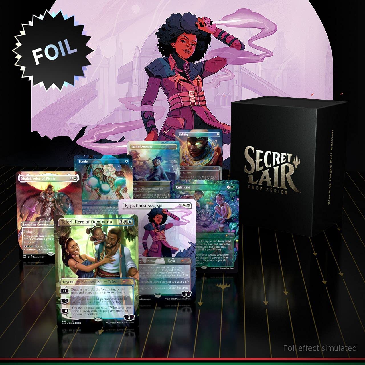 mtg secret lair black is magic foil 新品 Magic: The Gathering Secret Lair Premium Foil: MTG Black is