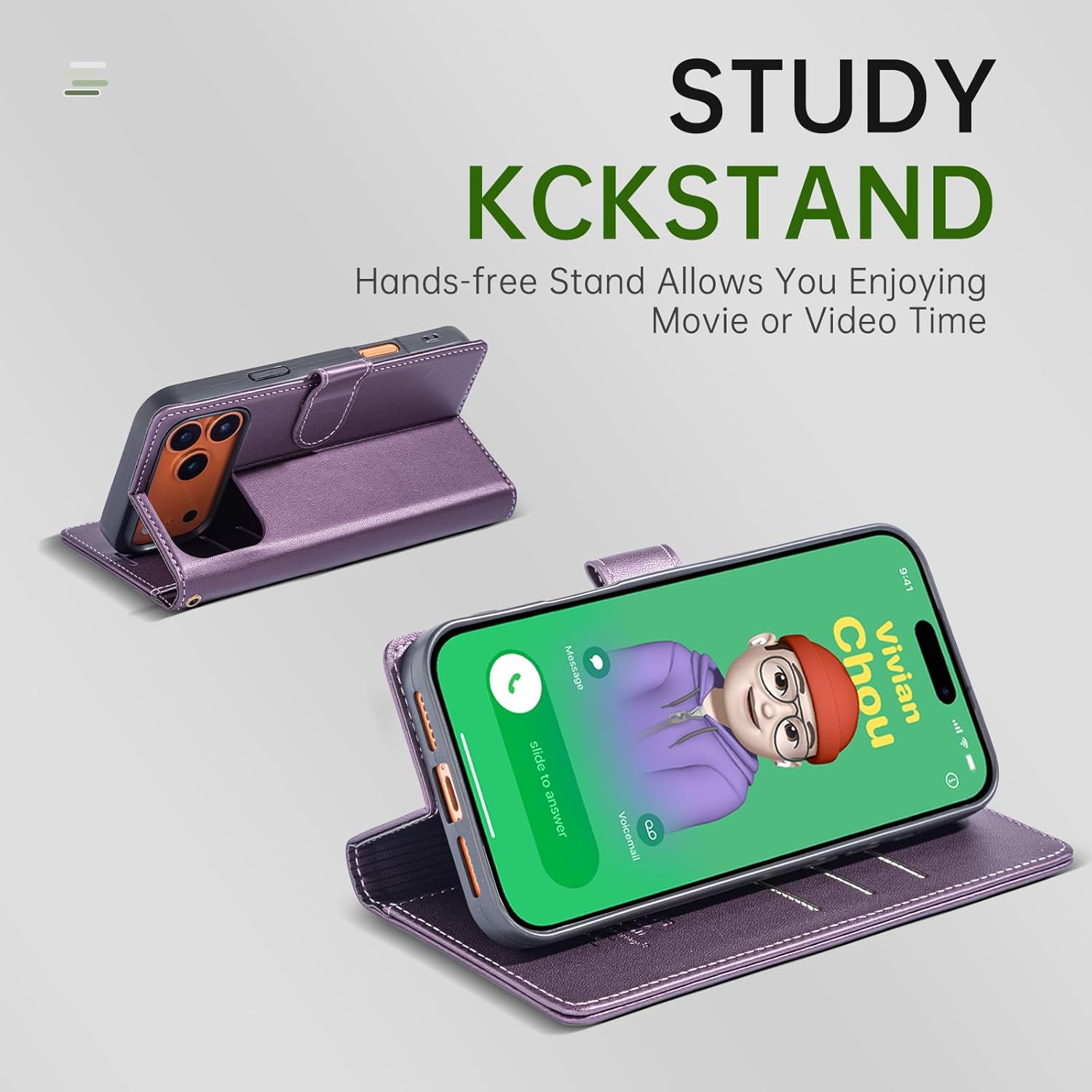 Wallet Case for iPhone 17 Pro Max with Credit Card Holder,PU Leather Folio Flip Kickstand Protective Shockproof Cover for Apple 17 Pro Max Phone Case (Purple, for iPhone 17 Pro Max - 6.9'') - Image 4