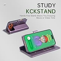 Vista 4 de Funda tipo cartera para iPhone 17 Pro Max con tarjetero de crédito, de piel sintética, con función atril, funda protectora a prueba de golpes