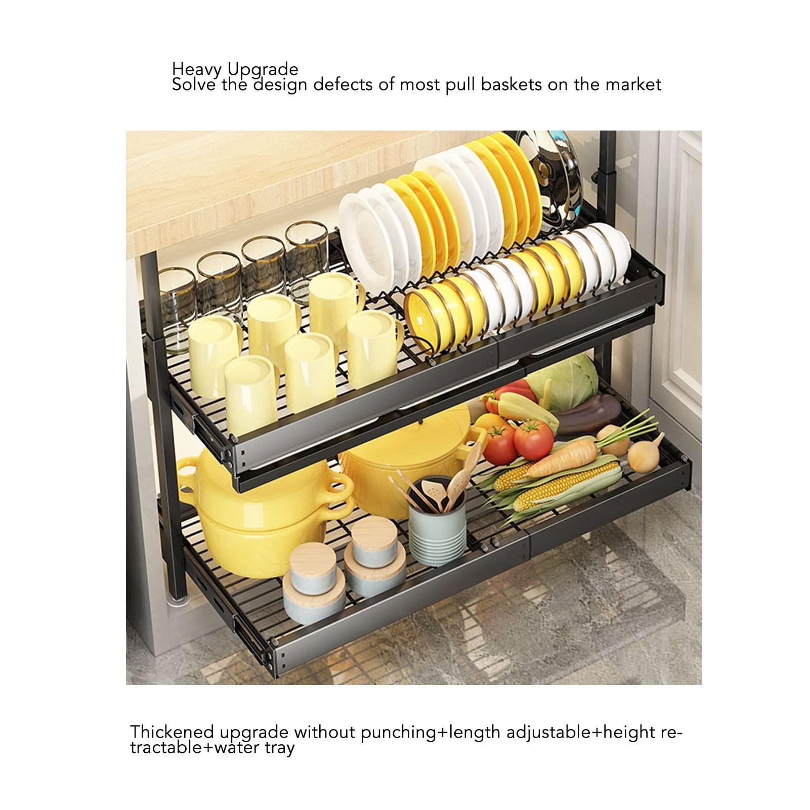 Chrees Ausziehbarer Schrank-Organizer mit 2 Ebenen, Robustes Design