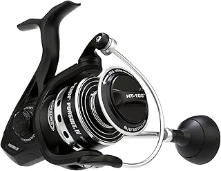 PENN Pursuit IV - Carrete Giratorio de Agua Salada, Pesca giratoria, Plantilla, Carrete de señuelo para Uso Completo, Barco, Kayak, Orilla, Negro y Plateado