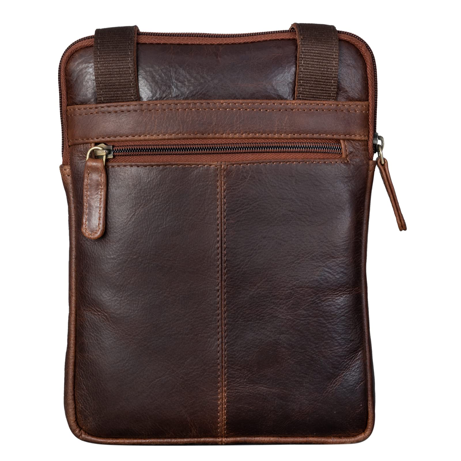 LEABAGS Borsa in Vera Pelle a Tracolla per Uomo e Donna | Messenger da Lavoro | Borsello da Trasporto a Mano | Cow Saddle Horse