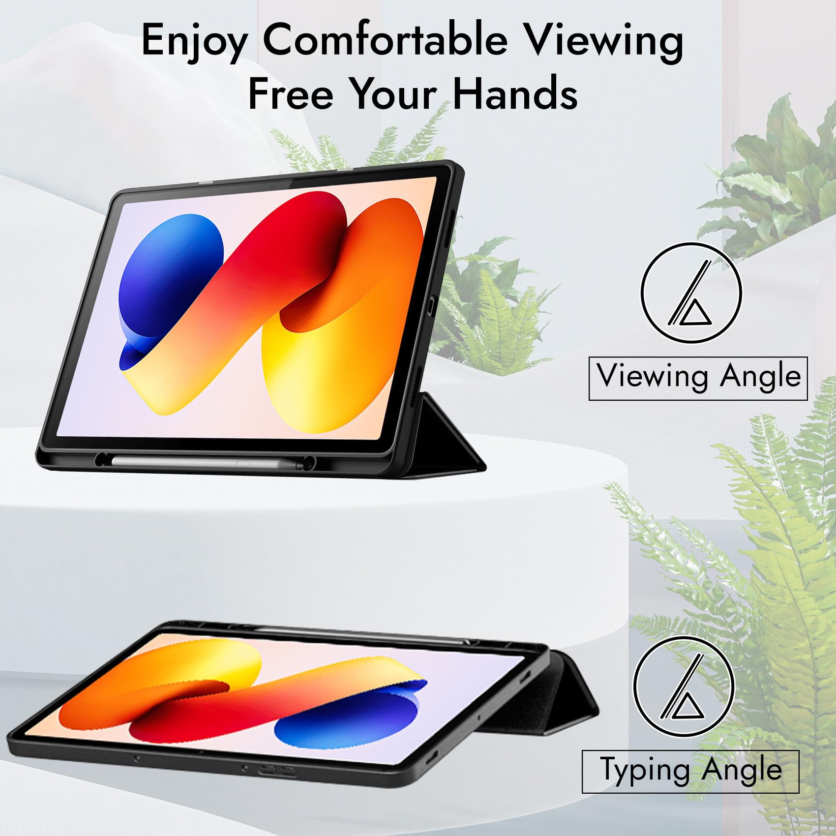 Robustrion Cover for Redmi Pad 2 Pro 12.1 inch Cover Case with Pencil Holder, Trifold Cover Case for Redmi Pad 2 Pro 5G Tablet Cover [Auto Sleep Wake Support] - Black — Amazon image 8