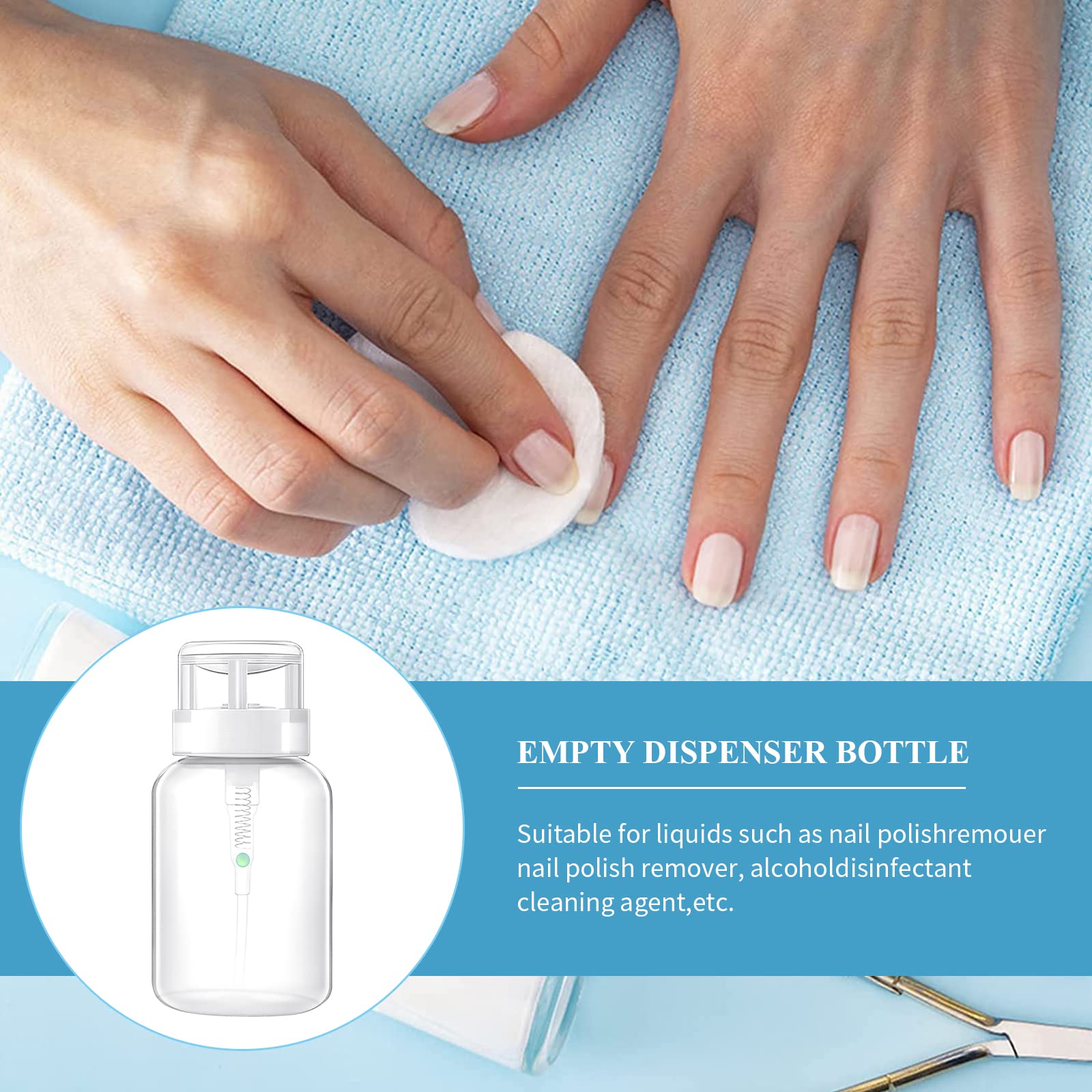 Dispenser Per Smalto 200ml - Set 2 Pezzi Con Pompa Per Solvente Unghie