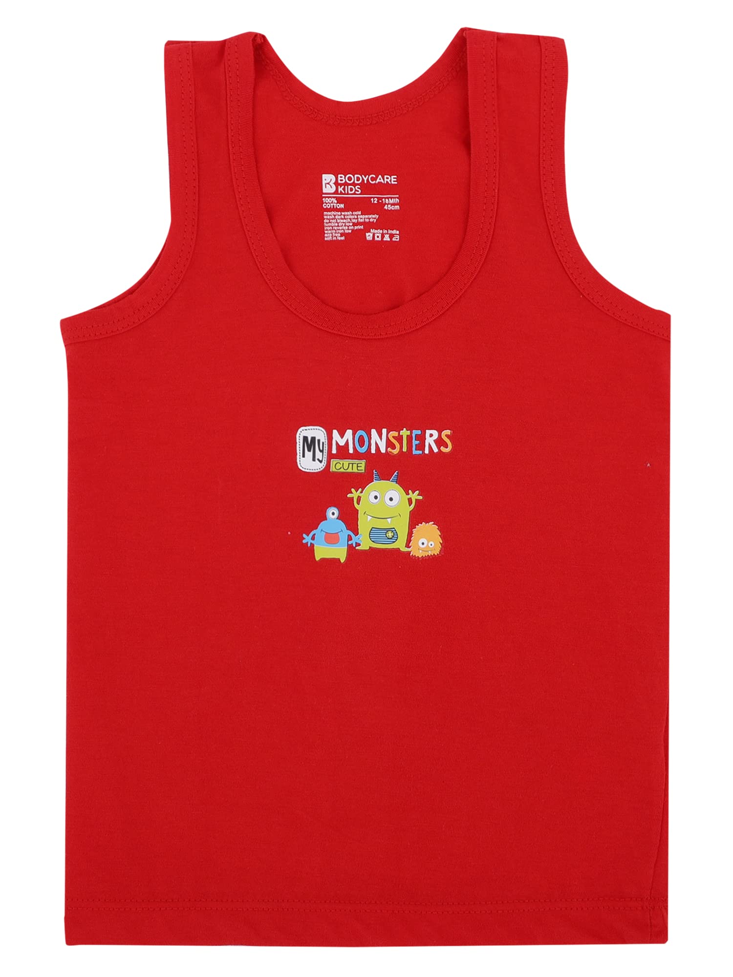 BODYCARE Boys Cotton Regular Fit Vest Round Neck Sleeveless Pack of 6-Assorted 35 - Image 5 thumbnail
