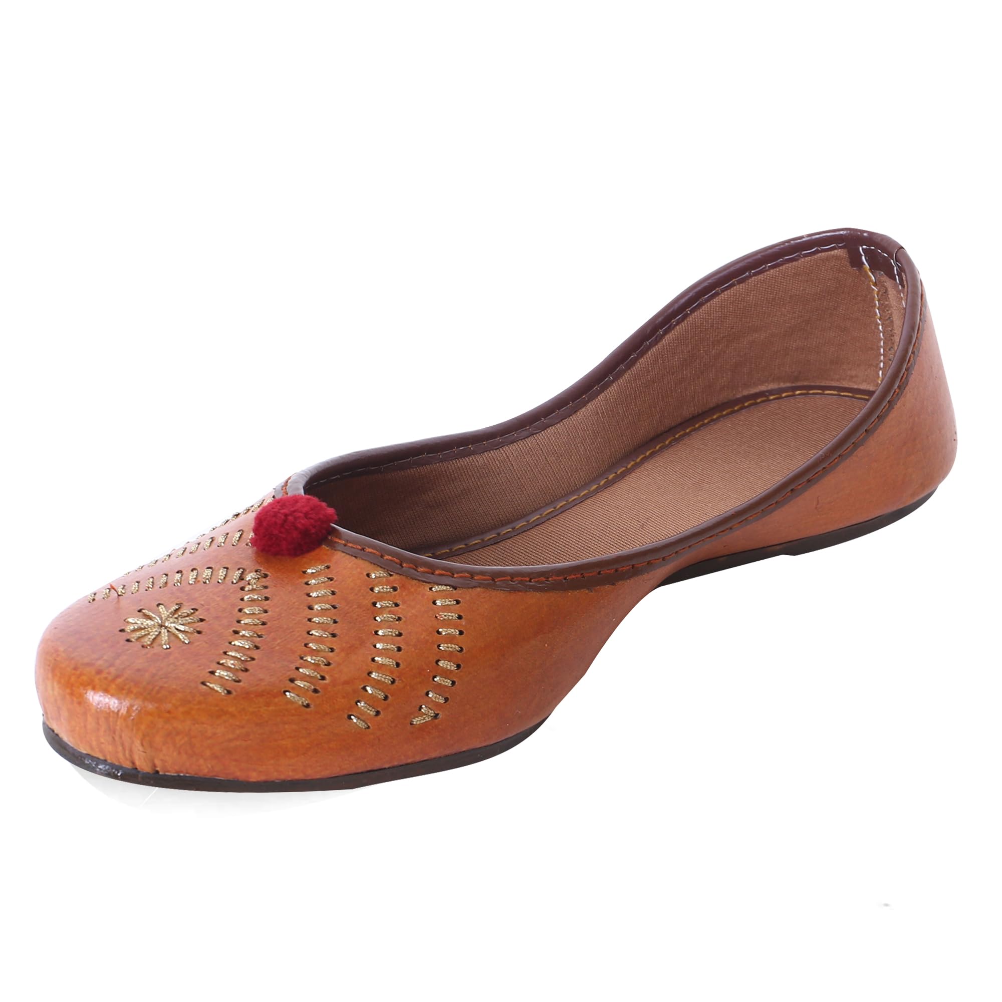 Brown Rajasthani Juti Mojari Jutti for Women, Color Brown12, UK Size-image-21