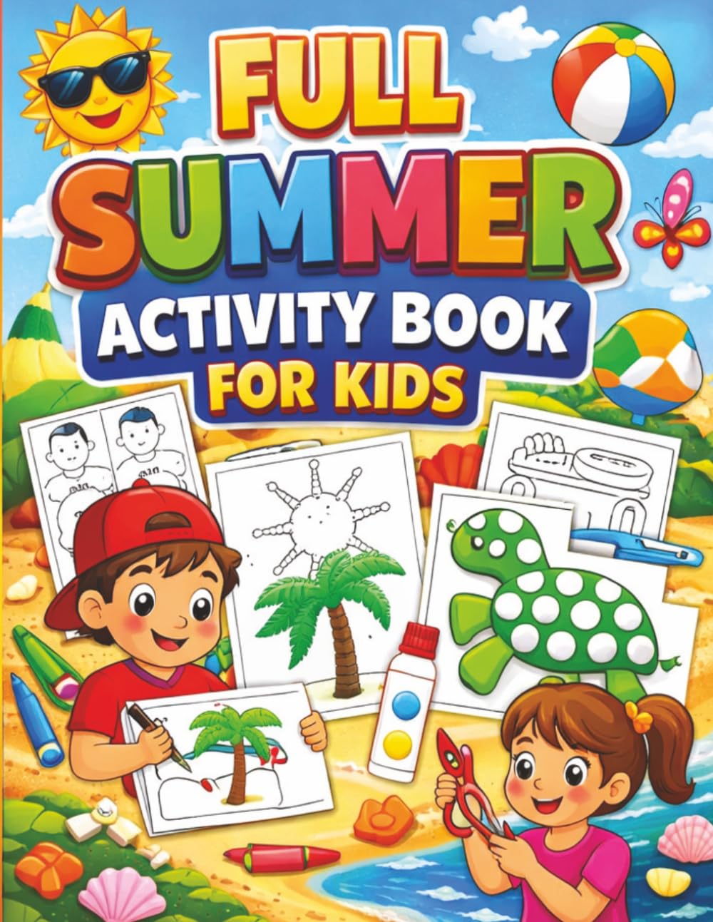 Summer Activity Book for Kids: Engaging Summer Learning Pack with Mazes, Coloring Sheets, Dot-to-Dot, Scissor Practice and Creative Drawing for Children 4-8