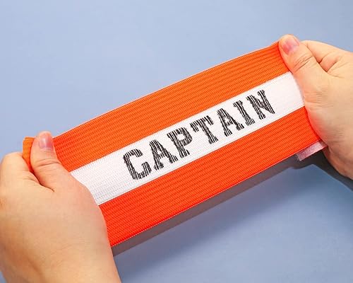 Miniatura 3 de ONLYKXY 5 brazaletes de capitán ajustables de 3.54 x 11.81 pulgadas para fútbol, baloncesto, voleibol, escuela, equipo, competencia, entrenadores,