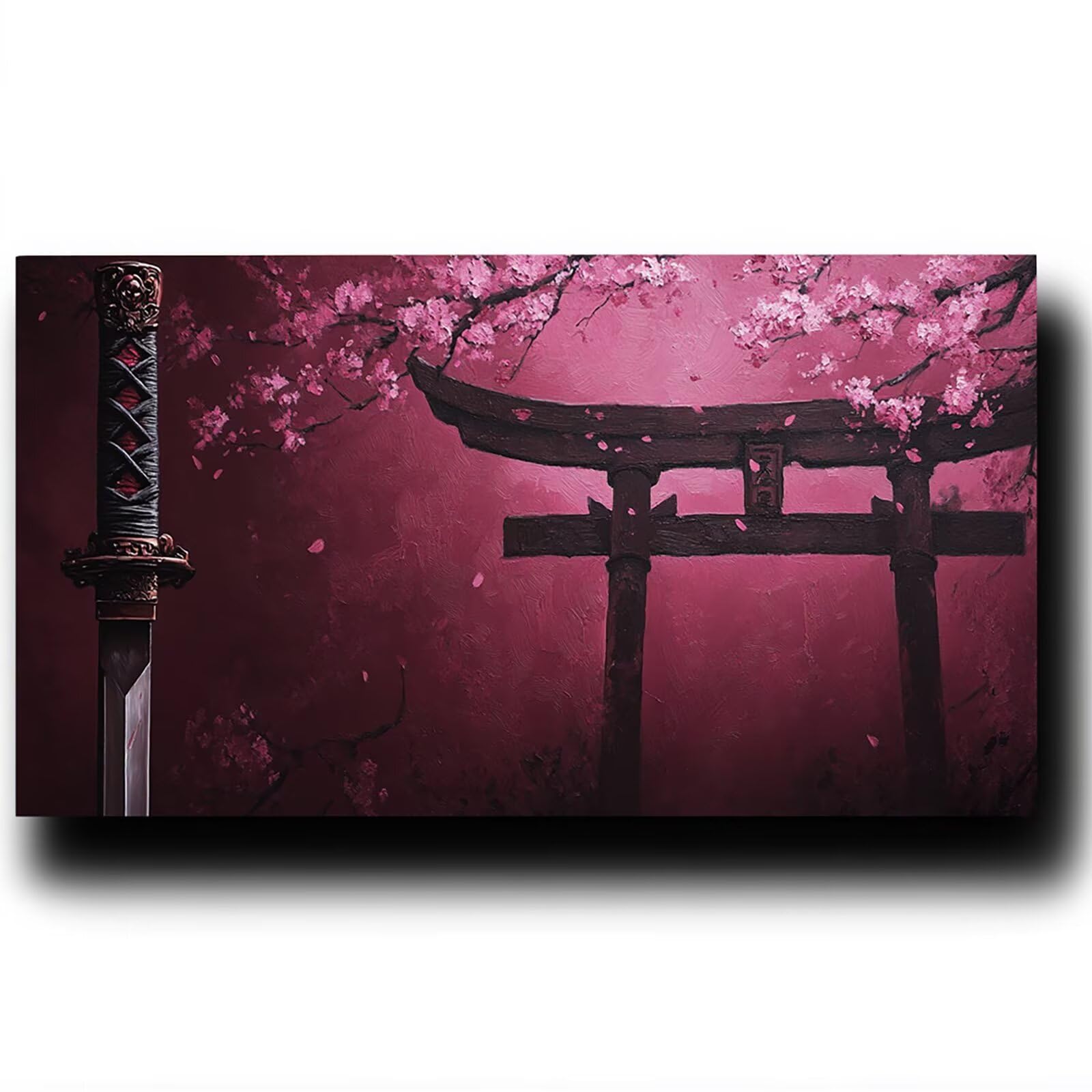 Pintar por Numeros Adultos Katana, Pintar por Numeros Niños Kit Manualidades Adultos flor de cerezo Cuadros para Pintar por Numeros Pintura Acrílico, Cuadros Decoracion Salon Modernos 80X160cm 7w-P-7