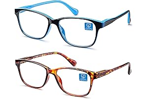 K KENZHOU Blue Light Blocking Glasses (2 Pack) | Anti Eyestrain, Dry...