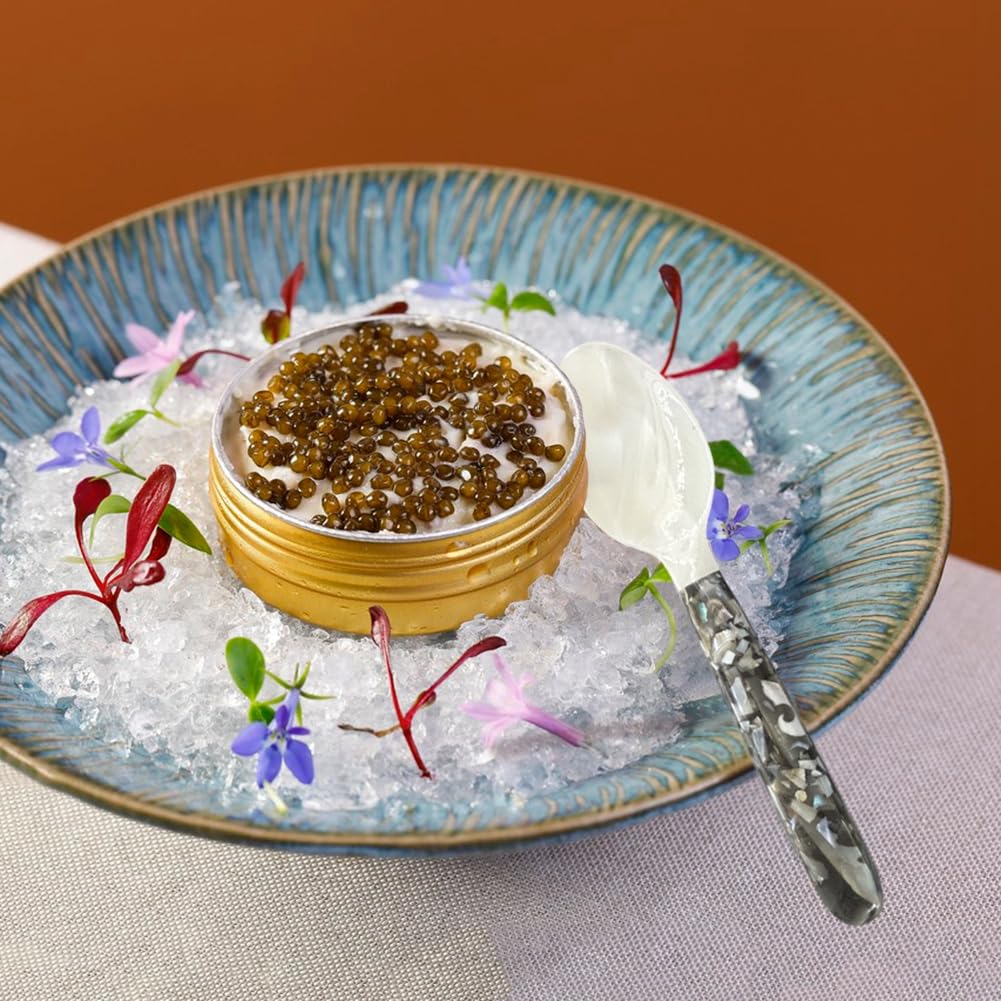 Lot De 6 Cuillères à Caviar En Nacre - Cuillères En Coquillage Pour Dégustation, Élégantes, Non Métalliques