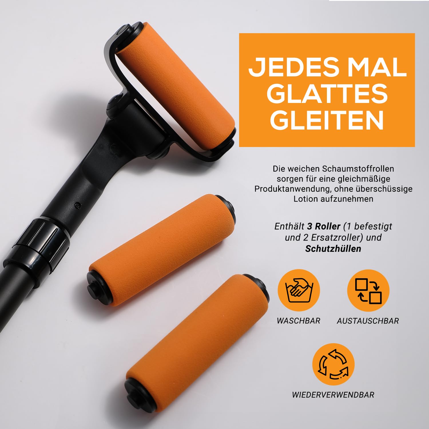 EZPIK Eincremehilfe für Rücken, ausziehbar bis zu 58 cm, gebogener Rückencremer für ältere Menschen und Senioren mit eingeschränkter Mobilität