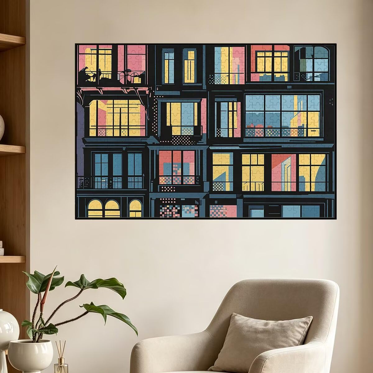 Puzzle 5000 Pezzi Semplice, Puzzle Adulti Geometria Legno, 156x105cm -1441