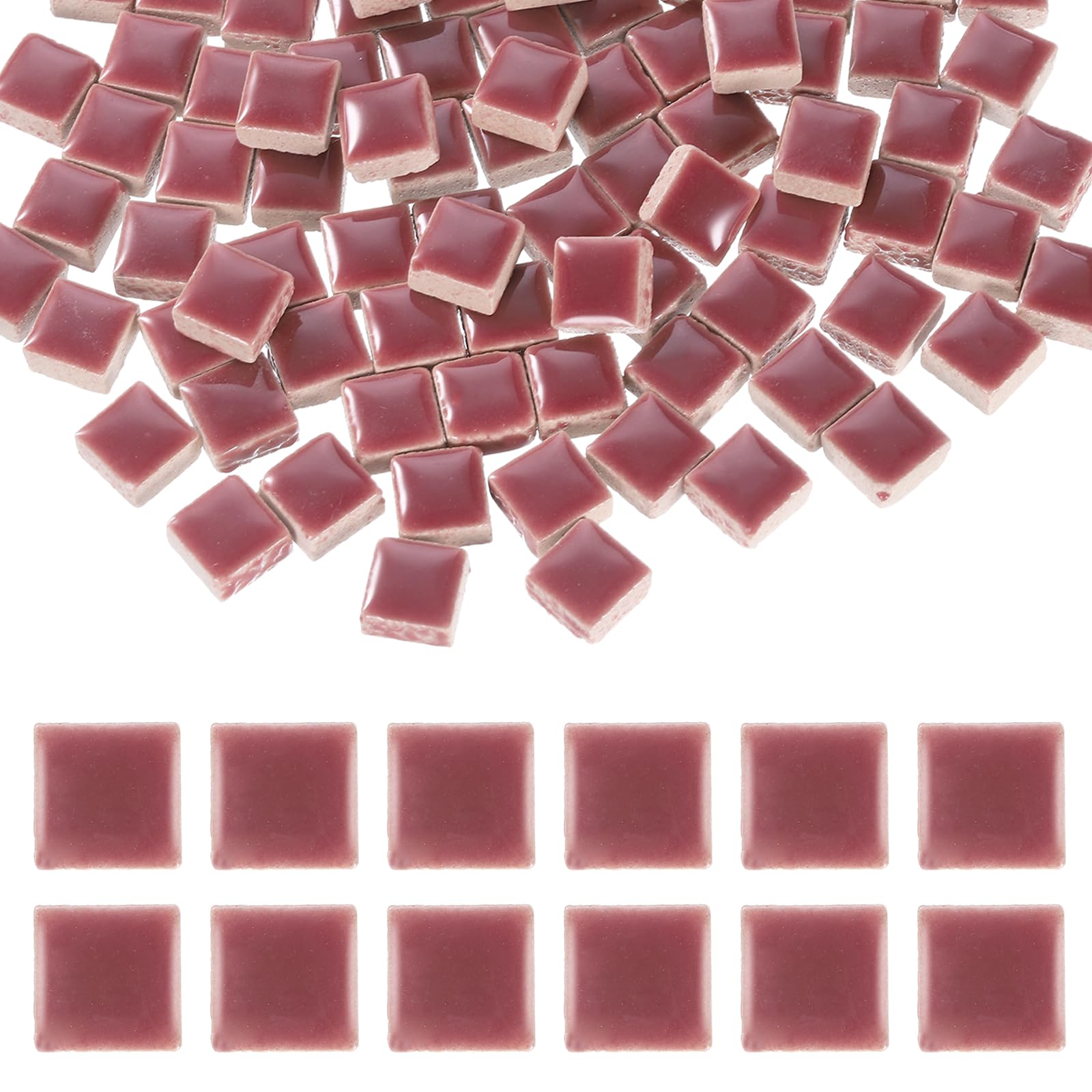 Mosaïque en céramique rose de 9 mm pour personnaliser vos pots de fleurs et vases en verre