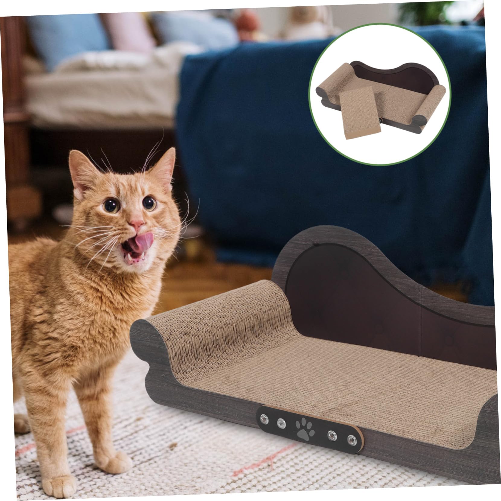 Rascador para Gatos Sofá de Cartón Ondulado Resistente sin Desprendimiento Protege Muebles y Fomenta Arañado Saludable Interiores