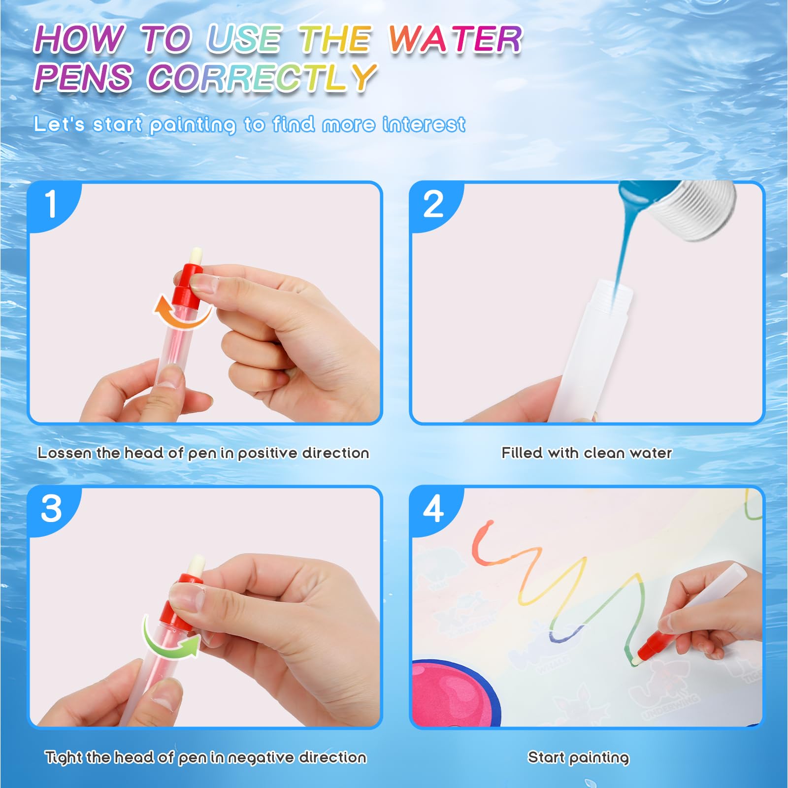 Water Painting Mat Aqua Doodle Pad Doodle Pen Travel Aqua Doodle