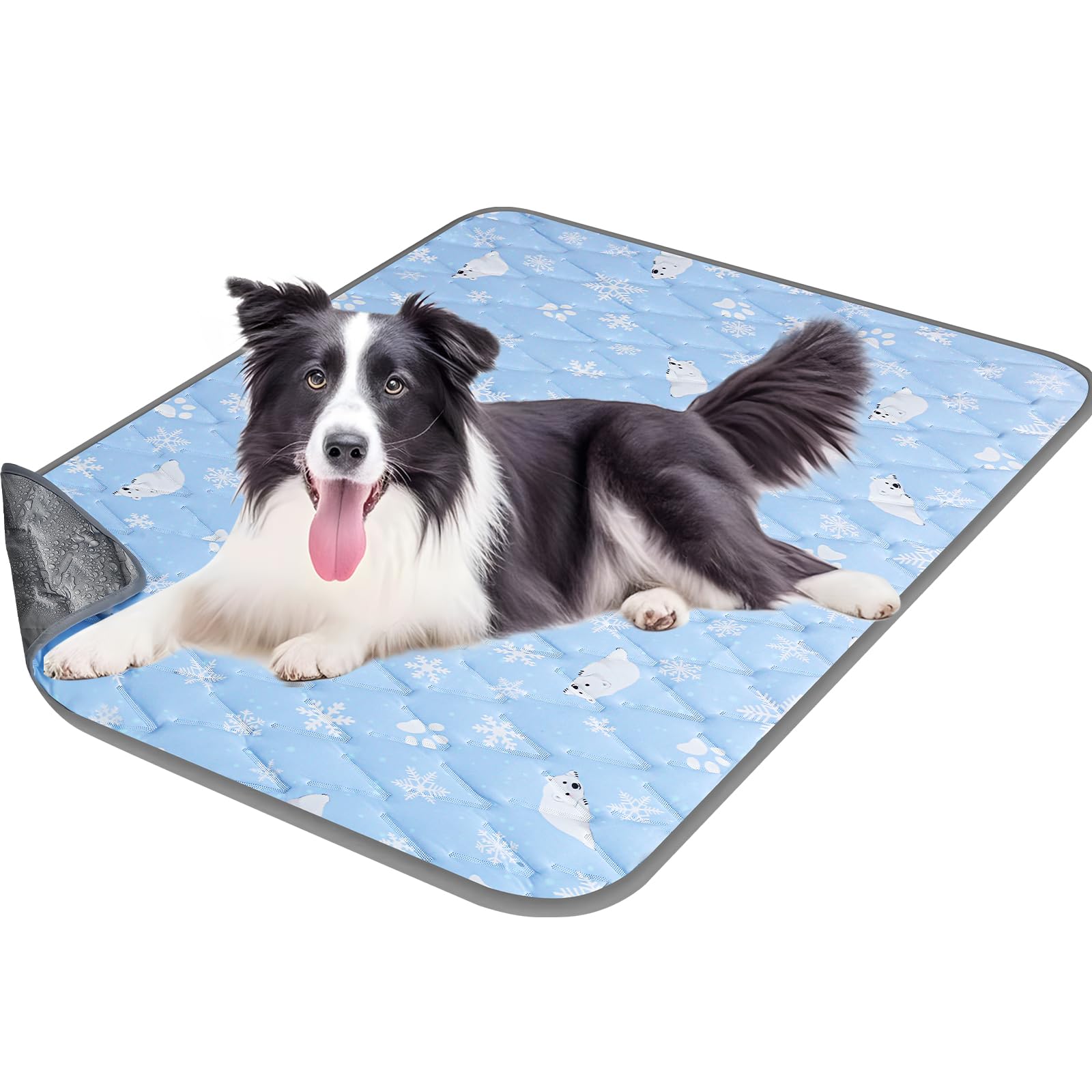 Dog & Cat Cooling Mat-Washable-Pet-Cool-Pad-for-Dogs-Cats-for Indoor or Outdoor,Foldable Self Cooling Mat Pet Cool Blanket Durable Non-Toxic Summer Pet Bed, Q-MAX>0.5 Ice Cool Fabric-Medium90x60x3cm โ image 1