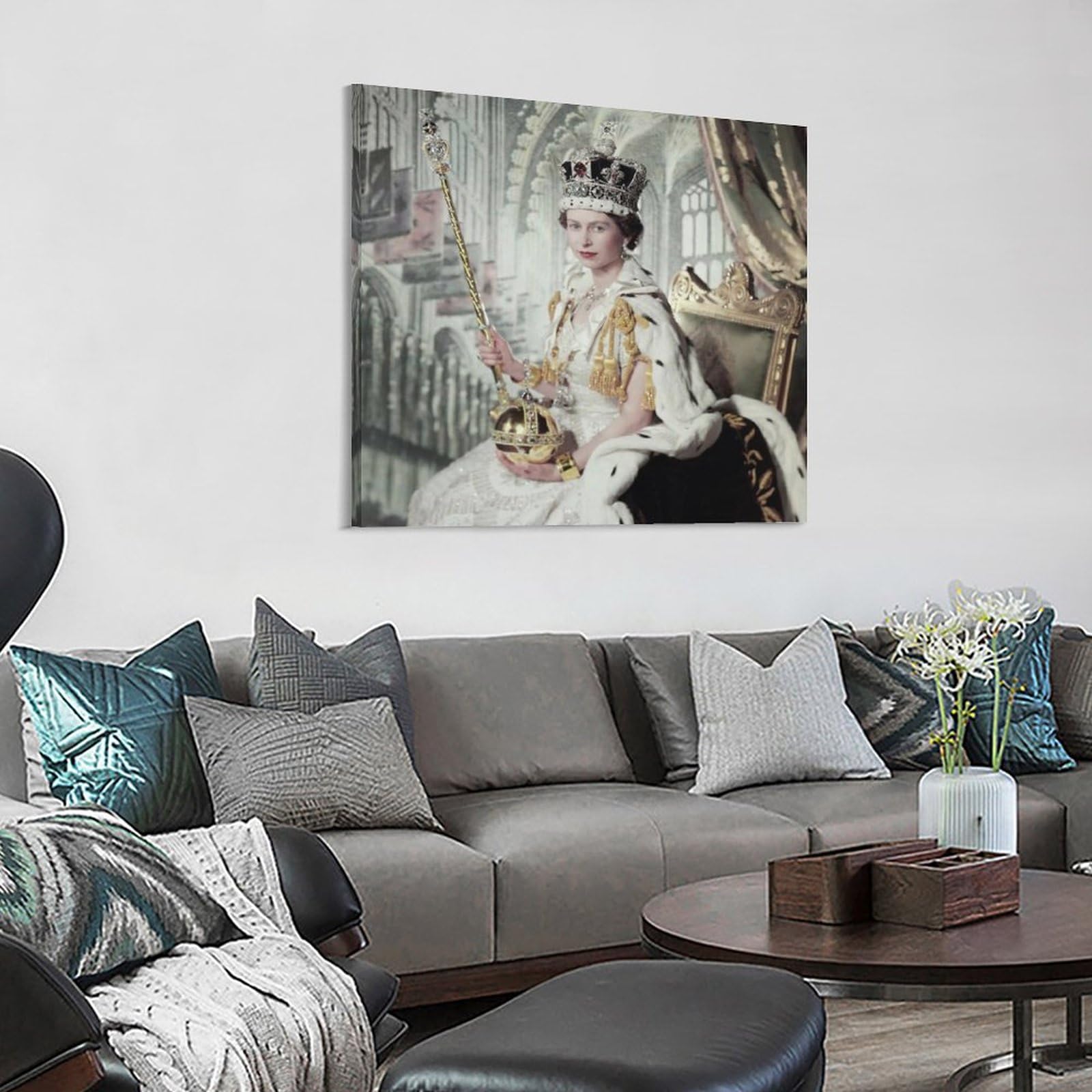 Amazon.co.jp: エリザベス2世女王 ポスター 女王戴冠式の絵 ポスター
