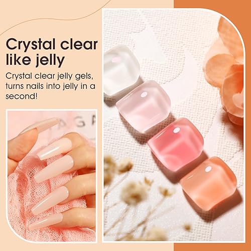 Miniatura 4 de ROSALIND Juego de 65 esmaltes de uñas de gel, juego de uñas de gel de 60 colores con capa base superior brillante y mate, colección de regalos para