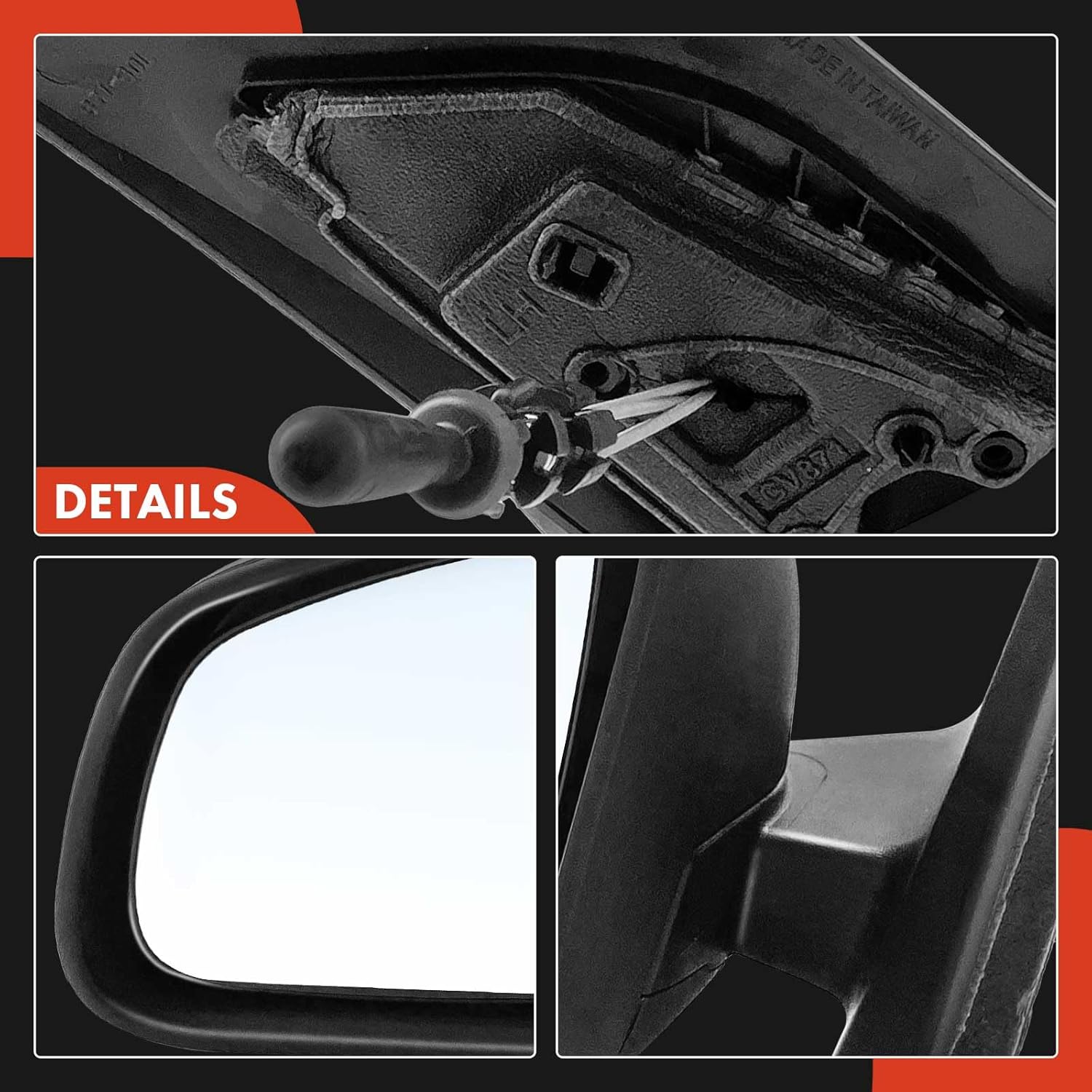 A-Premium Driver Side Manual Door Mirror - Compatible with Smart Fortwo 2016-2017 - Non-Heated Manual Folding Black Outside Rear View Mirror - Replace# 4538103500