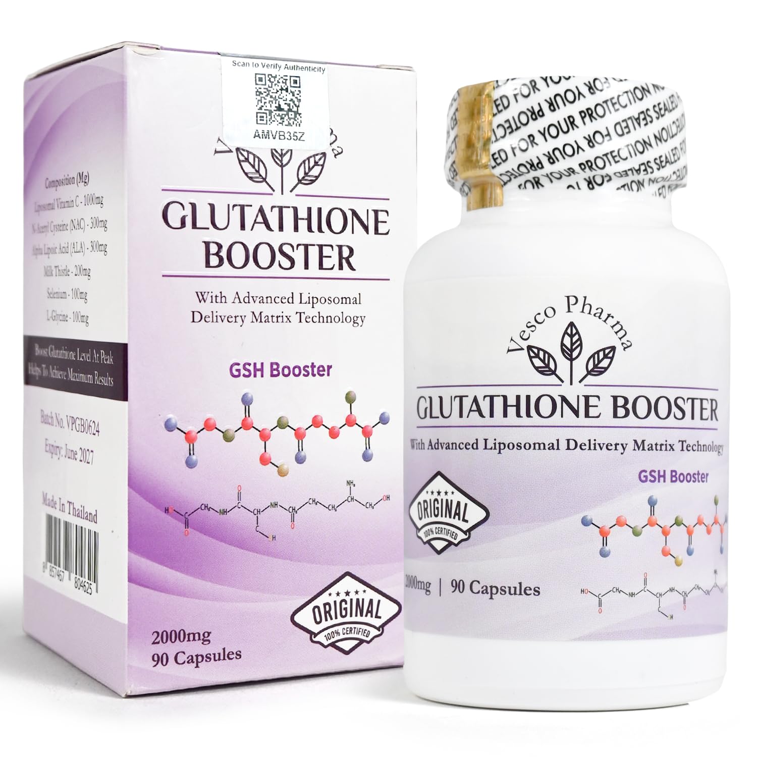 glutathione booster benefits Vesco Pharma Glutathione Booster 2000mg | Liposomal Vitamin C, NAC, ALA,  Milk Thistle