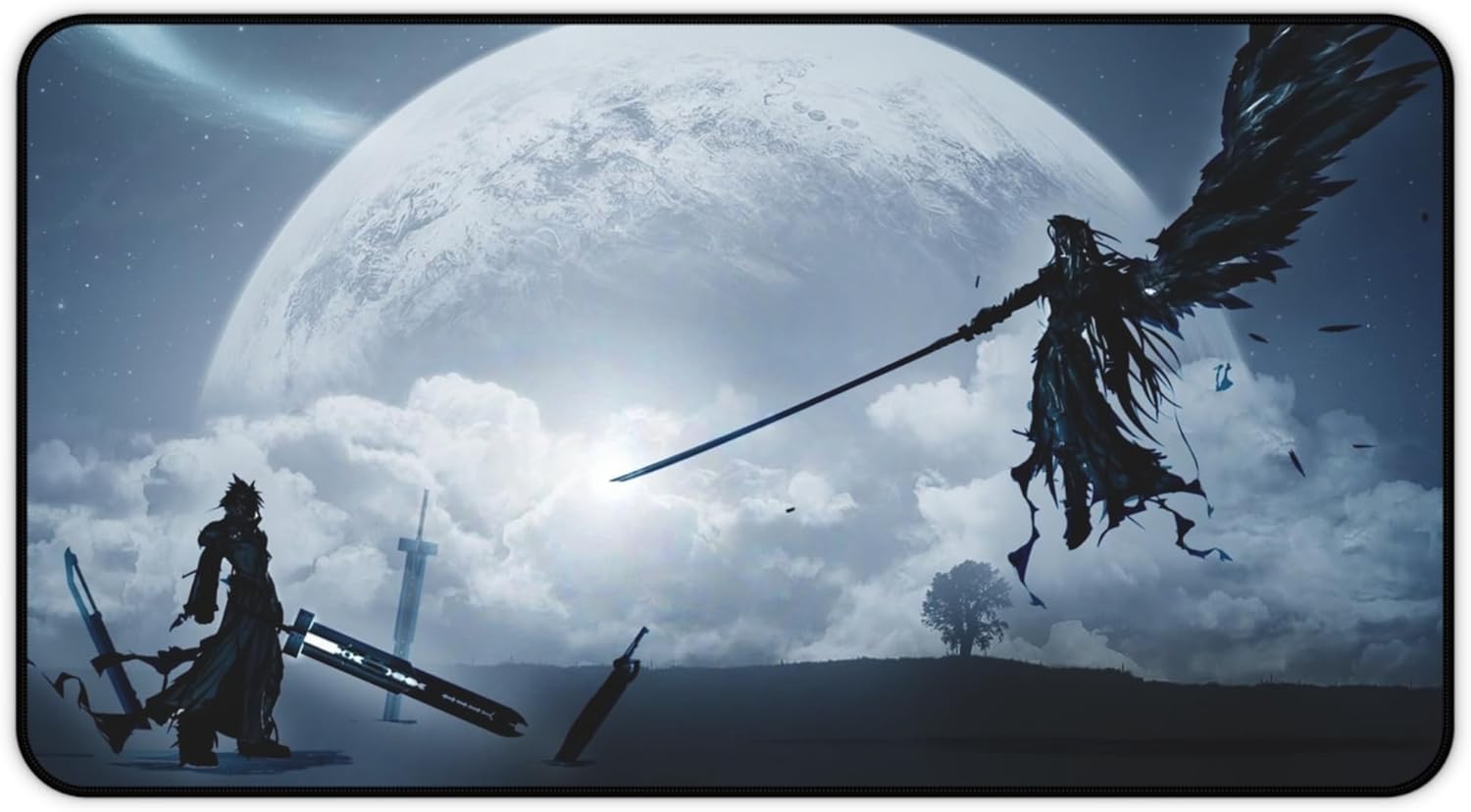Cloud and Sephiroth Moon Final Fantasy 7 Remake FF7 Gaming Desk Mat Mouse Pad Playmat 12x18 12x22 16x32