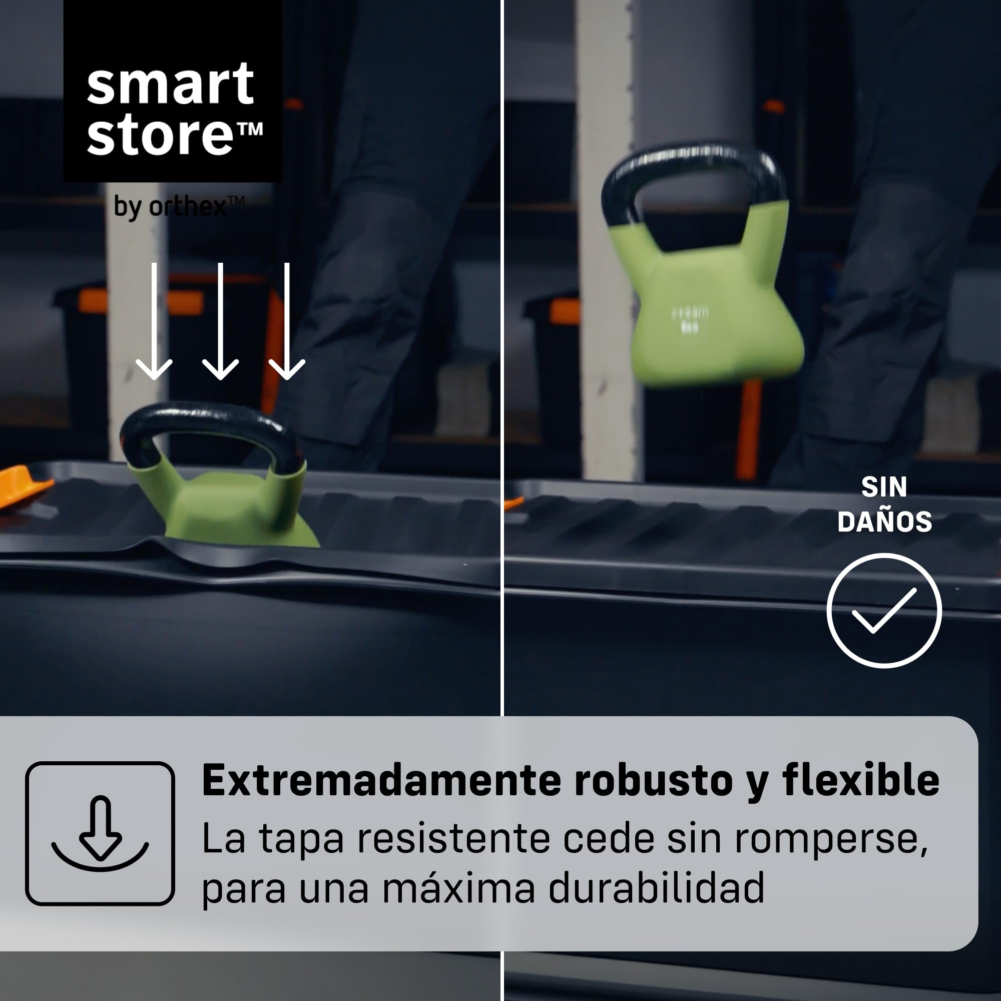 SmartStore Caja Almacenaje Resistente con Tapa I 31L I Pack 6 Cajas Apilables I Garaje Taller Mudanza I Cierre Clip I Made in Sweden I Negra I 50 x 39 x 26 cm