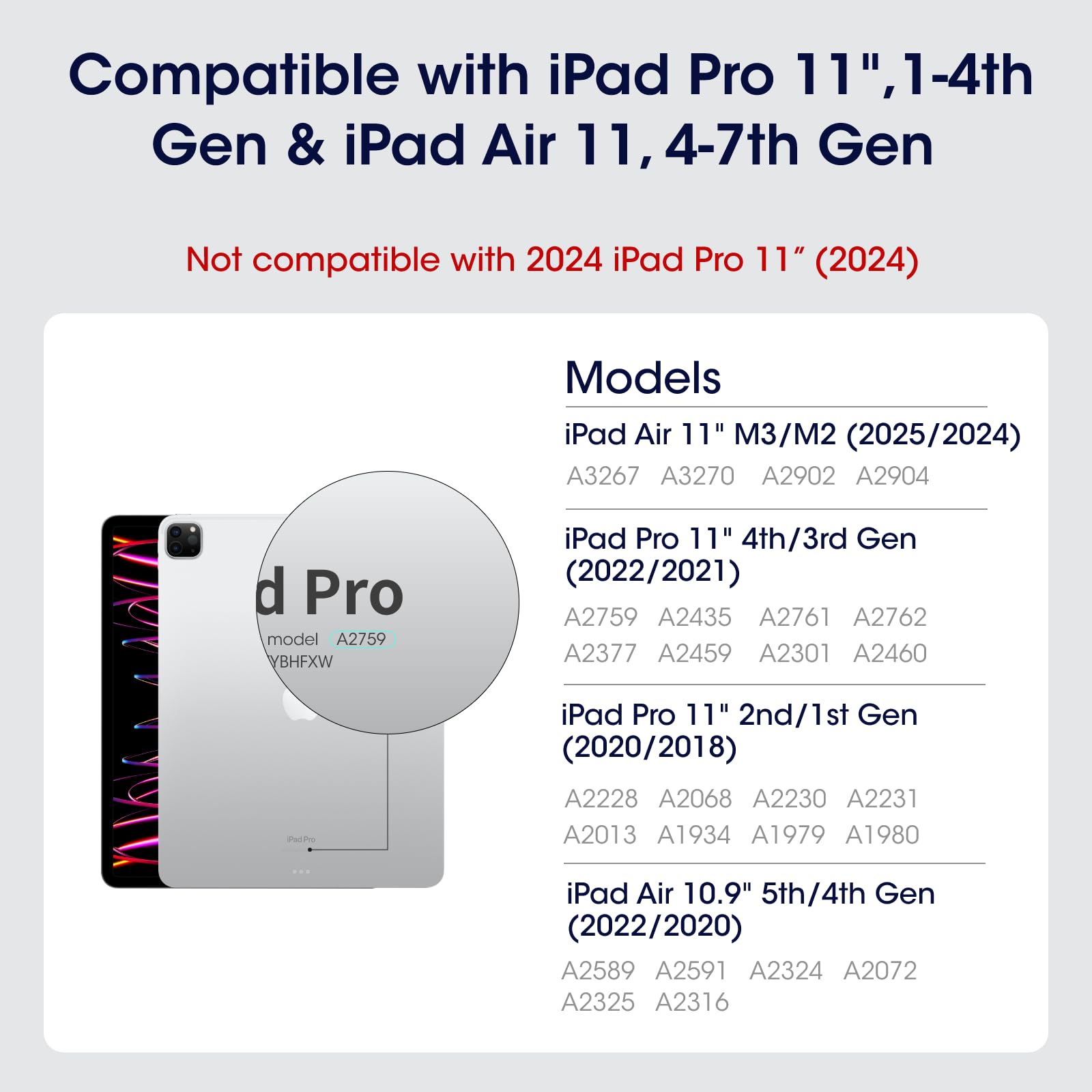 PITAKA iPad Pro 11 Inch Case, Compatible with iPad Air M3/M2 11