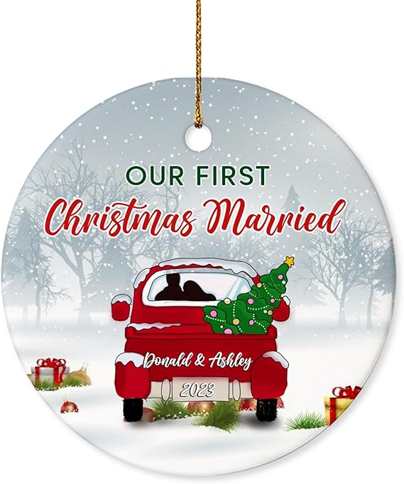 BSQUIELE Personalized Our First Christmas as Married