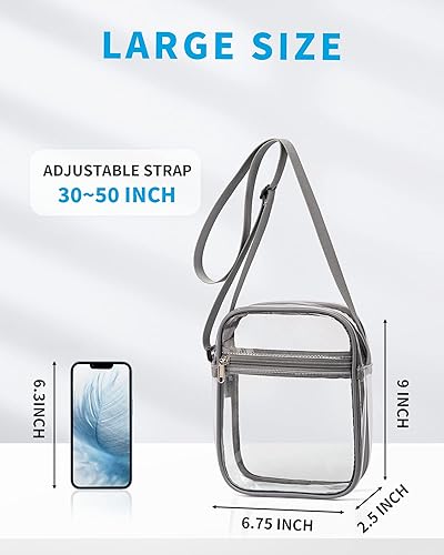 Miniatura 9 de Vorspack Bolsa transparente aprobada por el estadio  Bolsa transparente de PVC con bolsillo frontal para conciertos, festivales deportivos