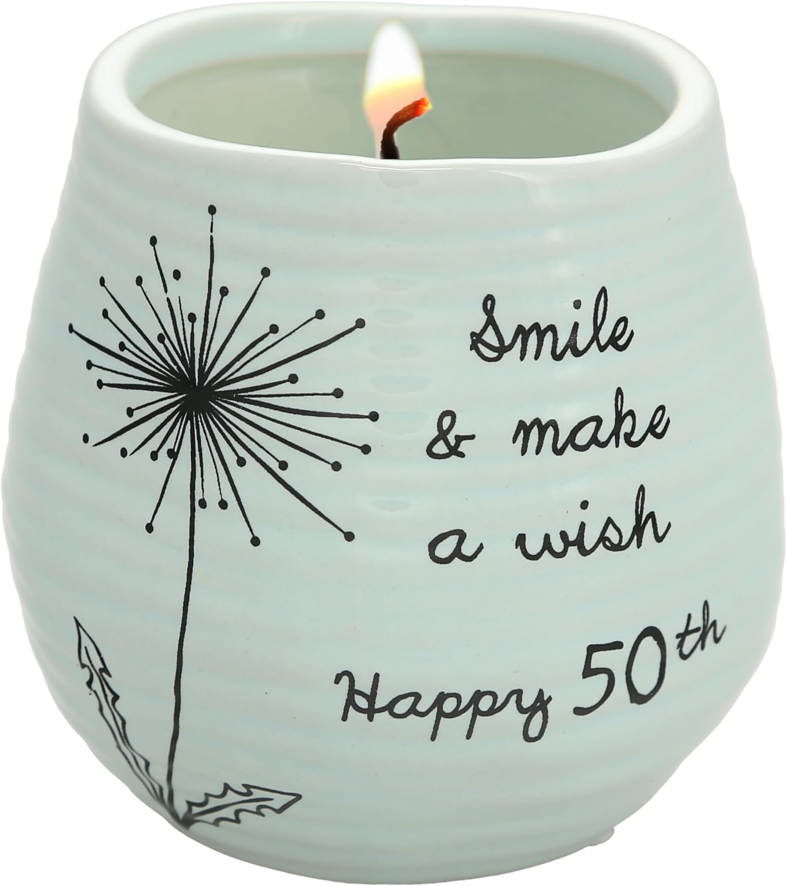 Pavilion Gift Company Smile & Make A Wish Happy 50th Birthday Soy Wax Candle, 8 oz, 3.5 Inch Tall