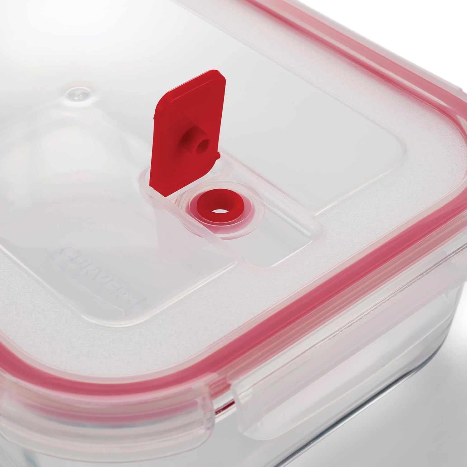 CURVER Rectangular Glass Airtight Food Storage Container - 1.5L Capacity with Clip Lock - Easy Storage & Keeps Food Fresh - Freezer & Oven Safe