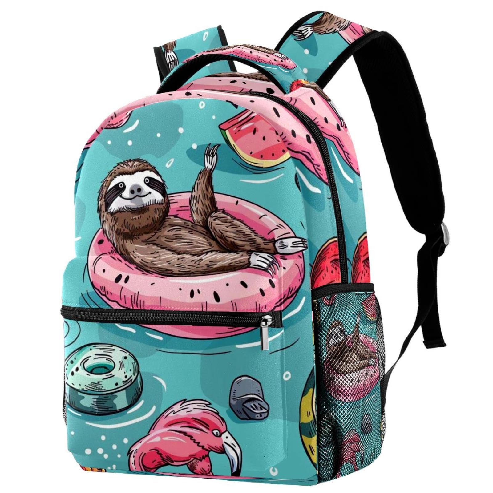 Sac à dos d'école multicolore avec porte-bouteille taille unique pour filles et garçons - 7