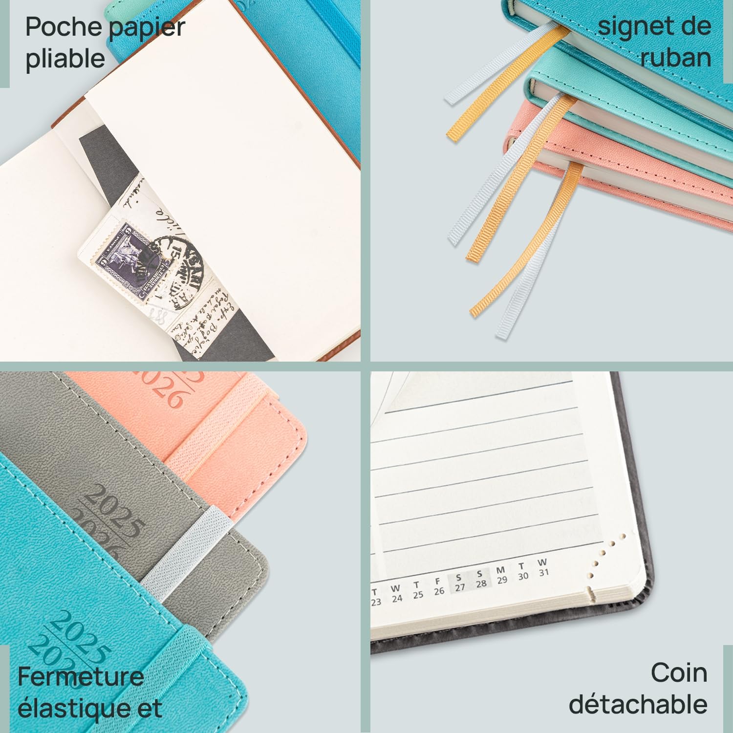 Agenda De Poche 2026 Journalier - Format A6 (16x10,5 Cm), Couverture Rigide, 1 Page Par Jour, Papier 70 G/m² - 8