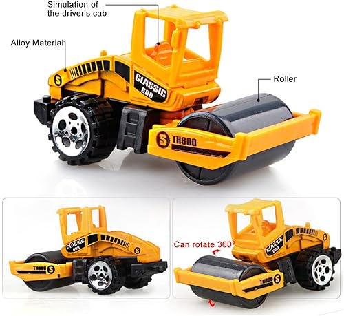 Miniatura 3 de Gimlife Vehículos de juguete regalo juego de 6 vehículos de construcción de jugeute surtidos mini camionetas y carros vehículos de ingeniería empuja