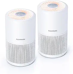 Purificadores de ar para quarto, FULMINARE H13 Purificadores de ar pequenos para animais domésticos com filtro de ar HEPA, limpador de ar silencioso com luz noturna, remove 99,97% 0,01 mícrons de poeira, fumaça e pólen