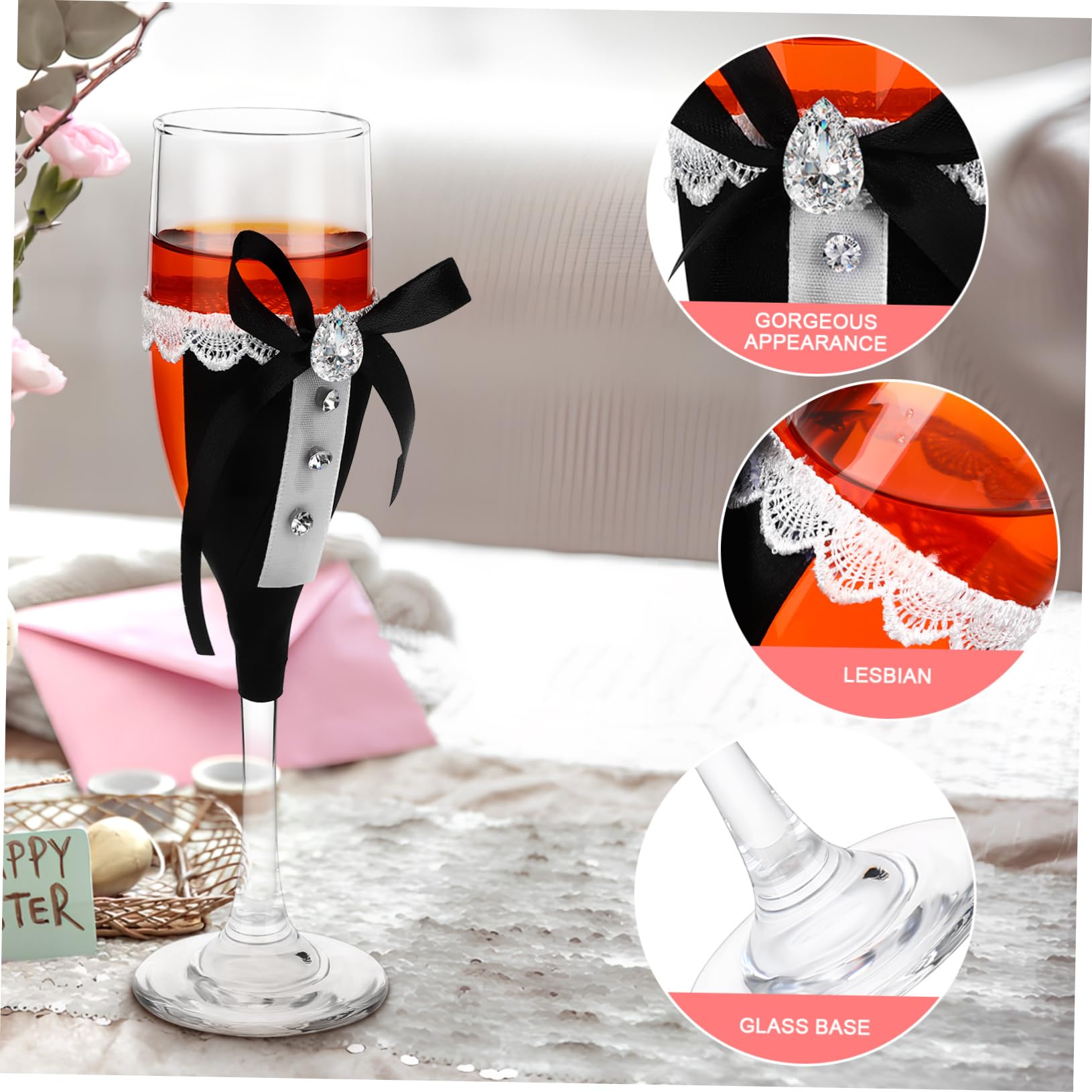 Cabilock Juego de Copas de Brindis para Boda, 1 Set de Vidrio