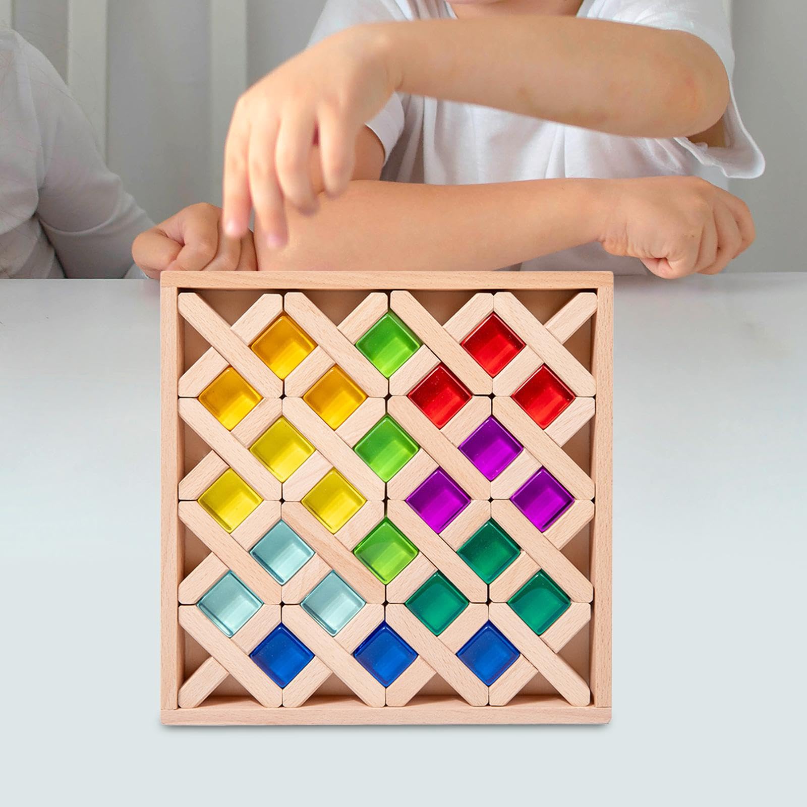 Bloques de Construcción, Cubos Acrílicos Apilables, Juguete Educativo para El Desarrollo de La Motricidad Y El Desarrollo