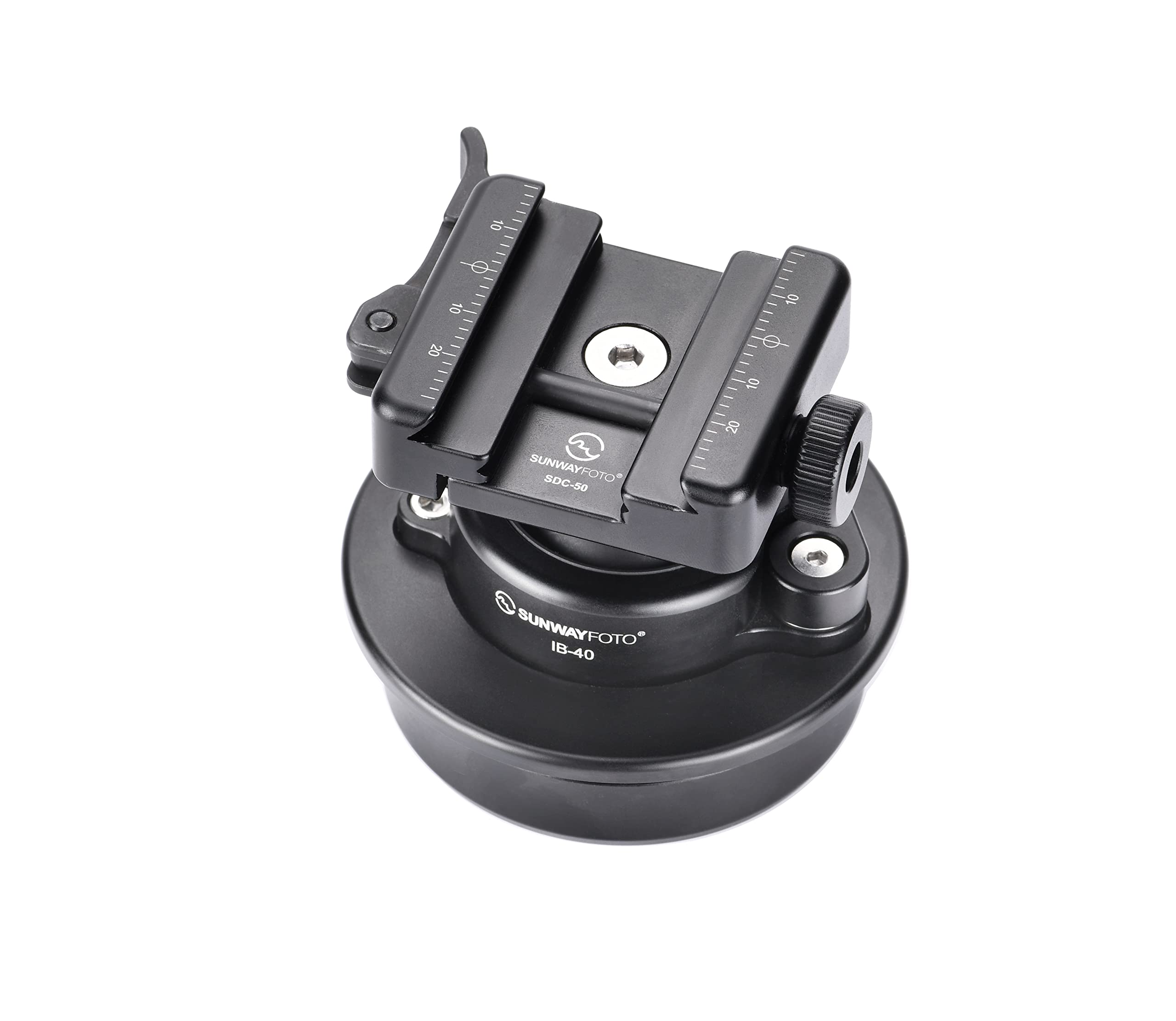 SunwayFoto Testa a sfera invertita a basso profilo IB-40 con morsetto SDC-50 Duo-Lever