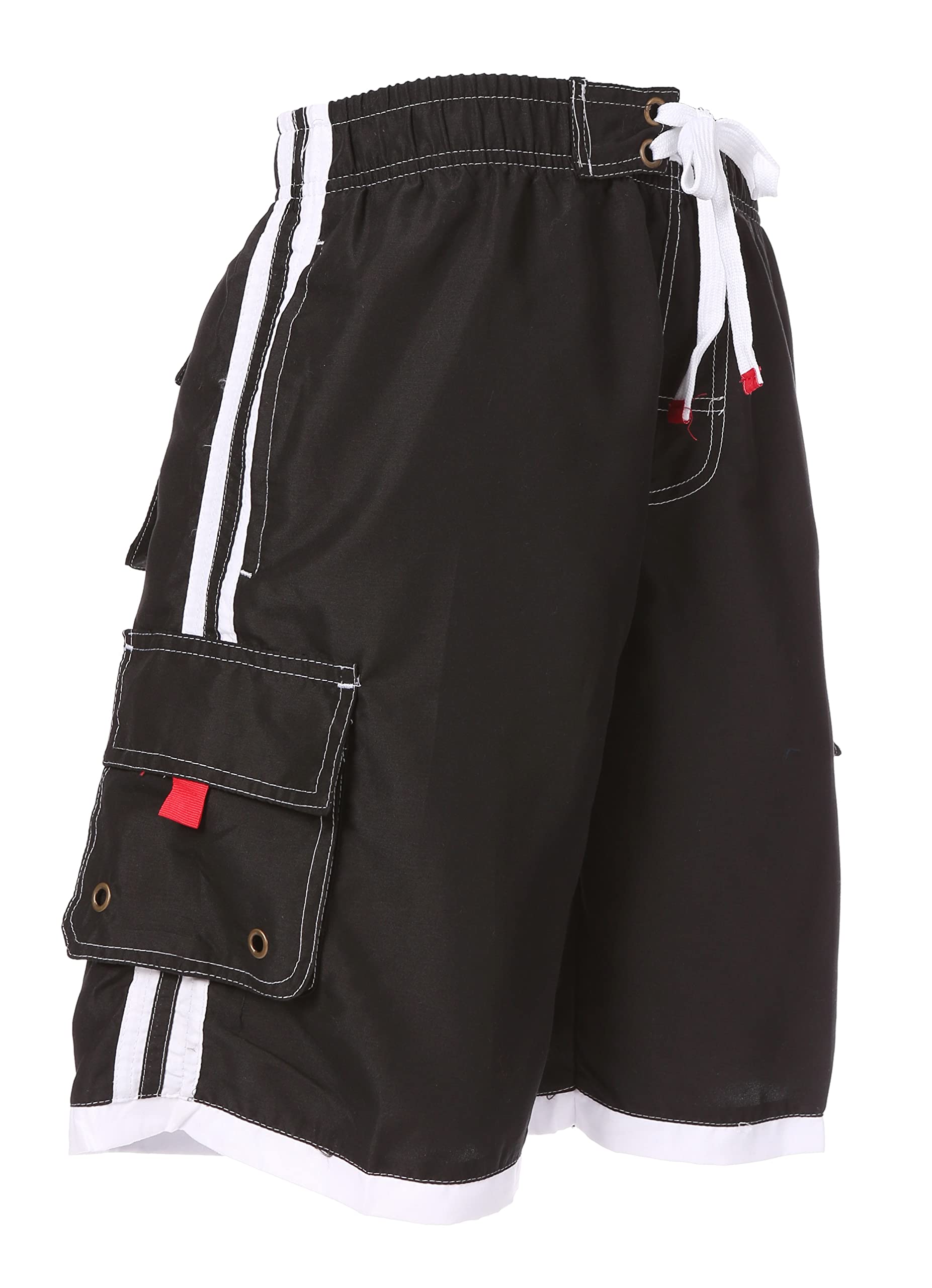 Sakkas Mens Contrast Stripes Skate Surf Board Short/Swim Trunks