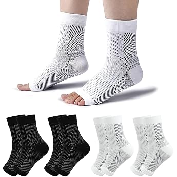 Roinaid 4 Pairs of Orthopaedic Compression Socks Orthopaedic Stockings Ideal for Sports Running and Everyday Life Orthopaedic Socks for Men and Women Relief from Heel Spurs and Plantar Fasciitis
