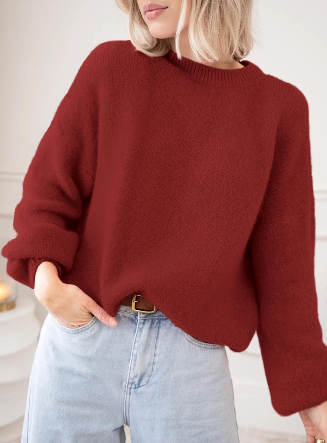 PRETTYGARDEN Women's Fall Oversized Sweaters Dressy Casual Long Sleeve Chunky Knit Winter Pullover Tops 2026 Holiday Outfits - Image 4