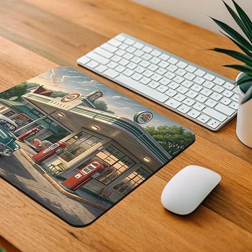 Miniatura 4 de Alfombrilla para mouse de perfil bajo Retro Americana Main Street de los años 50